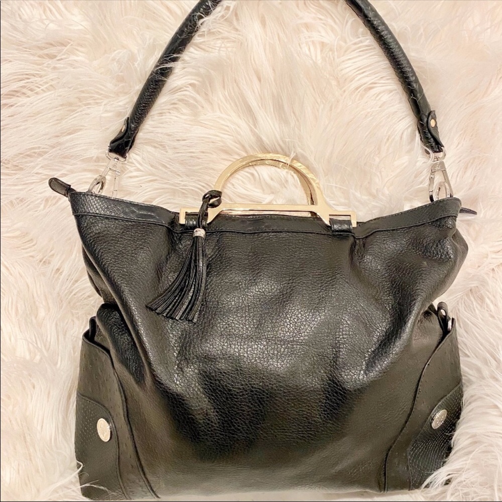 Joy Mangano black fold over style purse